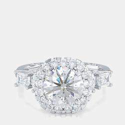 14K Stone Mix Oval Round Halo Ring (1 1/2 ctw) US 7