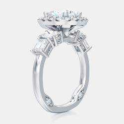 14K Stone Mix Oval Round Halo Ring (1 1/2 ctw) US 7