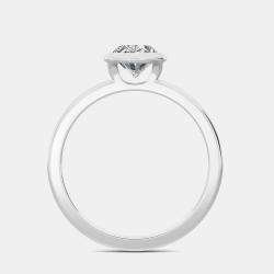 مملوكة مسبقًا خاتم سوليتير بيزل بيضاوي 14 قيراط (1 قيراط) بمقاس 7 الولايات المتحدة