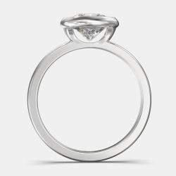 Pre Owned 14K White Gold Bezel Set Round Solitaire Ring (1.50 ctw) US 7