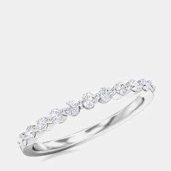 مملوكة مسبقًا 14K White Gold Round 11Stones Band (1/3 ctw) US 7