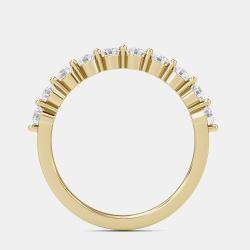 مملوكة مسبقًا خاتم 11 حجراً دائري 14 قيراط ذهب أصفر (1/3 قيراط) مقاس الولايات المتحدة 7