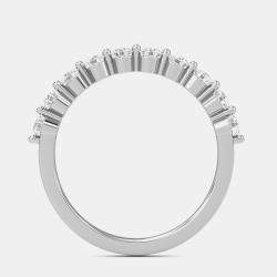 مملوكة مسبقًا خاتم 14 قيراط ذهب أبيض دائري 10 أحجار (1/2 قيراط بالإجمال) مقاس 7 الولايات المتحدة