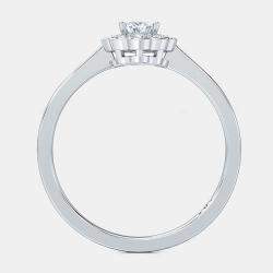 Pre Owned خاتم بيضاوي هالو من الذهب عيار 14 قيراط (3/4 الوزن الإجمالي للقيراط) بمقاس الولايات المتحدة 7