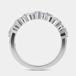 Pre Owned خاتم 14 قيراط من الذهب الأبيض المزروع مختبرياً (1.30 قيراط) مقاس الولايات المتحدة 7