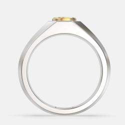 Silver-Gold Mix 1 Stone Ring (0.75 ctw) US 7