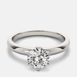 Pre Owned خاتم سوليتير سادة مستدير 14 قيراط (3/4 قيراط إجمالي) بمقاس الولايات المتحدة 7