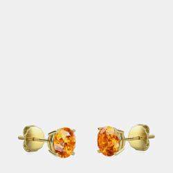10K Round Created Citrine Birthstone Solitaire Earring (2.00 ctw)