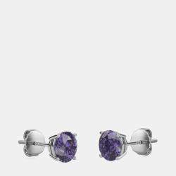 10K Round Created Alexandrite Birthstone Solitaire Earring (2.00 ctw)