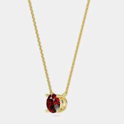10K Round Created Garnet Birthstone Solitaire Pendant (2.00 ctw)