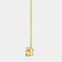 10K Round Created Citrine Birthstone Solitaire Pendant (2.00 ctw)