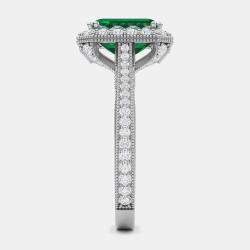 10K Emerald Lab Grown Bridal Ring (2.50 Ctw)