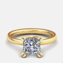 Pre Owned 8.00 Ct Princess 14K Flower Basket Solitaire Ring US 5