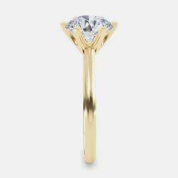 Pre Owned 5.00 Ct Round Plain 6 Prongs 14K Yellow Gold Lab Grown Diamond Solitaire Ring US 6