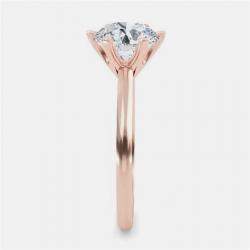 Pre Owned 7.00 Ct Round Plain 6 Prongs 14K Rose Gold Lab Grown Diamond Solitaire Ring US 6