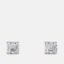 Pre Owned 7.00 Ct Asscher 14K Rose Gold Lab Grown Diamond Solitaire 4 Prong Earring