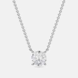 Pre Owned 6.00 Ct Round 14K White Gold Lab Grown Diamonds Solitaire 4 Prong Pendant