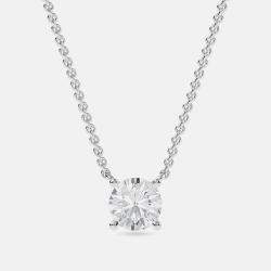 Pre Owned 7.00 Ct Round 14K White Gold Lab Grown Diamonds Solitaire 4 Prong Pendant