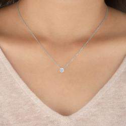 Pre Owned 8.00 Ct Round 14K White Gold Lab Grown Diamonds Solitaire 4 Prong Pendant