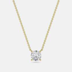 Pre Owned 5.00 Ct Round 14K Yellow Gold Lab Grown Diamonds Solitaire 4 Prong Pendant