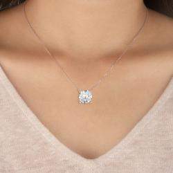 Pre Owned 6.00 Ct Round 14K Rose Gold Lab Grown Diamonds Solitaire 4 Prong Pendant