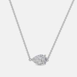Pre Owned 4.00 Ct Pear 14K White Gold Lab Grown Diamonds Solitaire 3 Prong Pendant