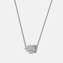 Pre Owned 8.00 Ct Pear 14K White Gold Lab Grown Diamonds Solitaire 3 Prong Pendant