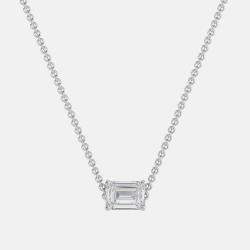 Pre Owned 5.00 Ct Emerald 14K White Gold Lab Grown Diamonds Solitaire 4 Prong Pendant