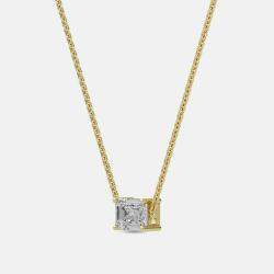 Pre Owned 8.00 Ct Emerald 14K Yellow Gold Lab Grown Diamonds Solitaire 4 Prong Pendant