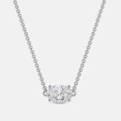 Pre Owned 8.00 Ct Oval 14K White Gold Lab Grown Diamonds Solitaire 4 Prong Pendant