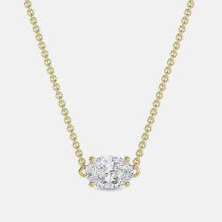 Pre Owned 5.00 Ct Oval 14K Yellow Gold Lab Grown Diamonds Solitaire 4 Prong Pendant