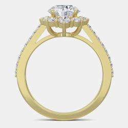 مملوكة مسبقًا 14K Halo Lab Grown Diamonds Bridal Ring (2Ctw Rd 1.25Ct) US 7