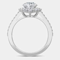 مملوكة مسبقًا 14K Halo Lab Grown Diamonds Bridal Ring (2Ctw Rd 1.25Ct) US 7