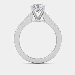 Three Row Graduating Lab Grown Diamonds Solitaire Bridal Ring US 7