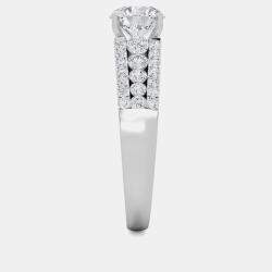 Three Row Graduating Lab Grown Diamonds Solitaire Bridal Ring US 7