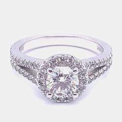 مملوكة مسبقًا خاتم خطبة زفاف 1.50 قيراط هالو ألماس مزروع مخبرياً مقاس 7 الولايات المتحدة