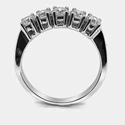 Pre Owned 14K 5 Stone Round Lab Grown Diamonds Ring (1 Ctw) US 7