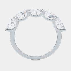 Pre Owned خاتم مائل 5 ألماسات مخبرية قطع بيضاوي (1 قيراط إجمالي) مقاس 7 الولايات المتحدة