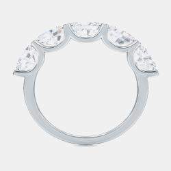 Pre Owned خاتم جانبي بقطع بيضاوي 5 ألماس مزروع مخبرياً (2 قيراط بالإجمال) مقاس 7 الولايات المتحدة