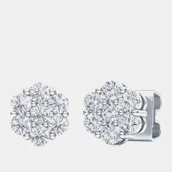 7 Stone Cluster Lab Grown Diamonds Earrings (1 Ctw)