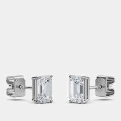 Pre Owned 14K Solitaire Lab Grown Diamonds Earrings (3/4 Ctw)