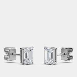 مملوكة مسبقًا 14K Solitaire Lab Grown Diamonds Earrings (1 Ctw)
