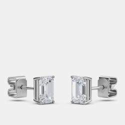 14K Solitaire Lab Grown Diamonds Earrings (1 1/2 Ctw)