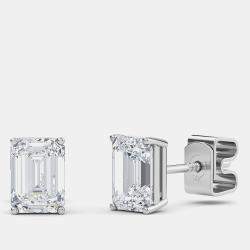 14K Solitaire Lab Grown Diamonds Earrings (1 1/2 Ctw)