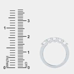 Pre Owned 5 Lab Grown Diamonds Emeral cut Straight Band (1 Ctw) US 7
