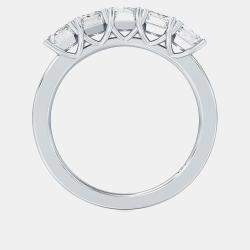 Pre Owned 5 Lab Grown Diamonds Emeral cut Set Straight Band (2 Ctw) US 7