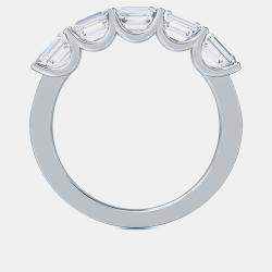 Pre Owned 5 Lab Grown Diamonds Emeral cut Sideways Band (1 Ctw) US 7