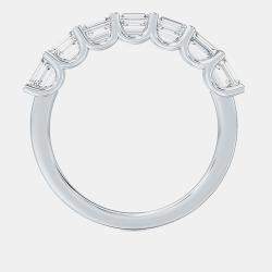 Pre Owned 7 Lab Grown Diamonds Emeral cut Set Sideways Band (1 1/2 Ctw) US 7