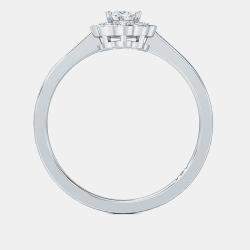 Pre Owned خاتم زفاف 14 قيراط هالة قطع بيضاوي ماسات صناعية (1 قيراط الإجمالي) مقاس 7 الولايات المتحدة