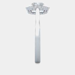 Pre Owned خاتم زفاف 14 قيراط هالة قطع بيضاوي ماسات صناعية (1 قيراط الإجمالي) مقاس 7 الولايات المتحدة